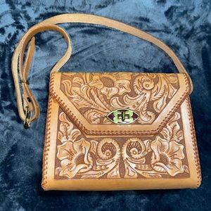 Genuine leather cross body purse